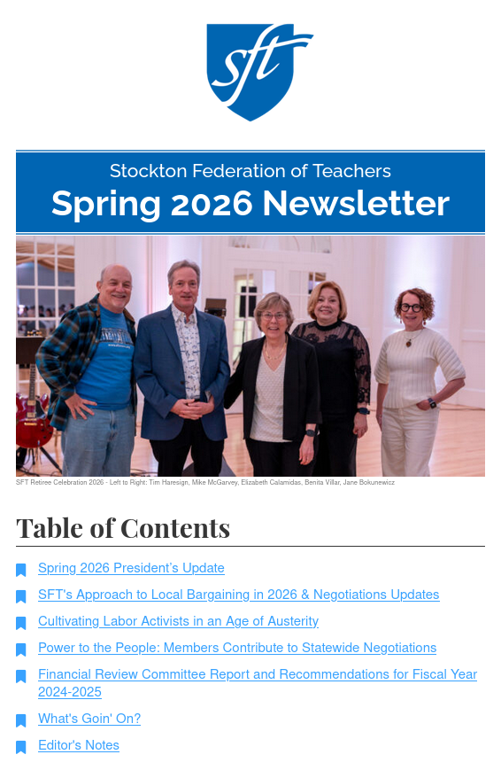 A cover image depicting a web-based newsletter.